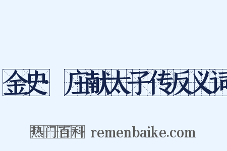 金史·庄献太子传反义词是什么意思的图片